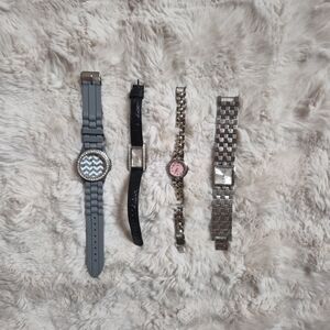 Womens Watch Bundle Lot Modern Gray Black Watch It Pink Varsales Silver Tone ✨️
